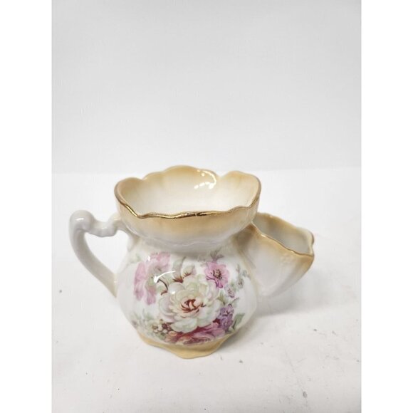 VINTAGE 1950 Old Foley James Kent England Shaving Mug Scuttle Porcelain Floral - Picture 3 of 9